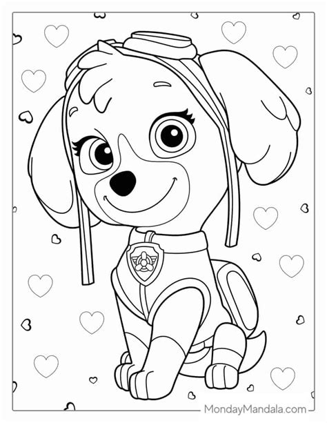 skye paw patrol colouring page