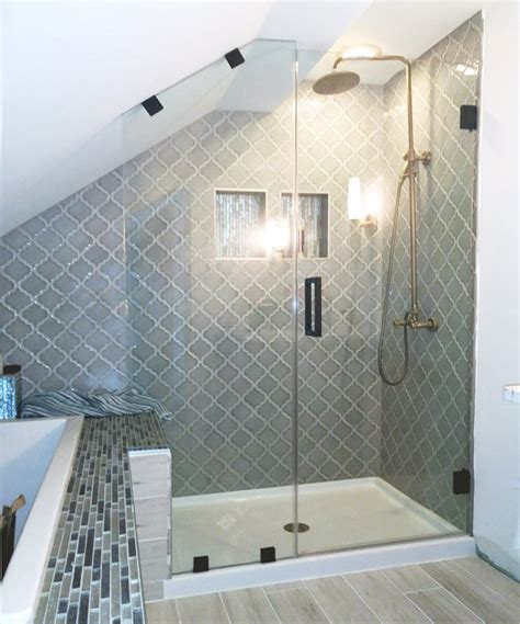 slanted ceiling shower