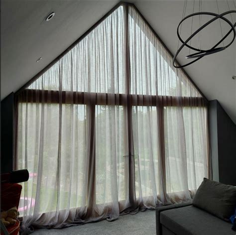 slanted curtains for angled windows