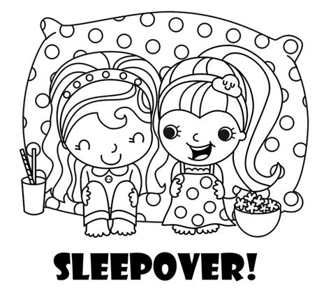 sleepover coloring pages
