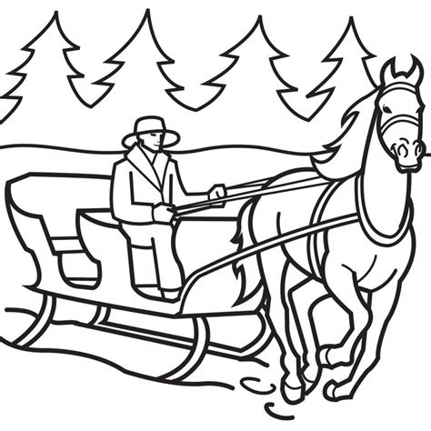 sleigh ride coloring page