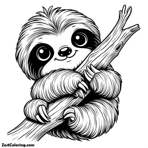 sloth coloring page