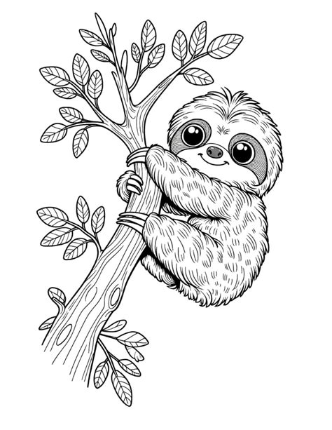 sloth colouring