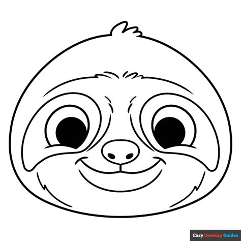 sloth face coloring page