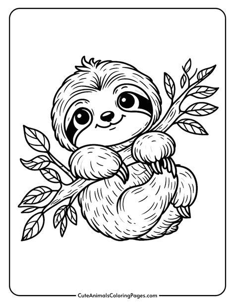 sloth pictures to colour