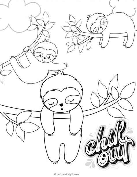 sloth unicorn coloring pages