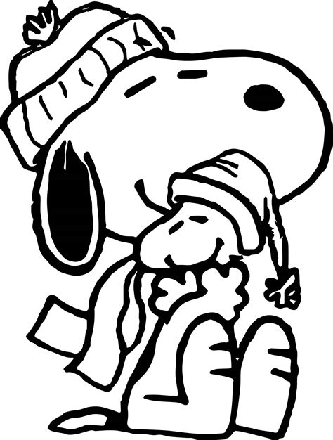 snoopy and woodstock christmas coloring pages