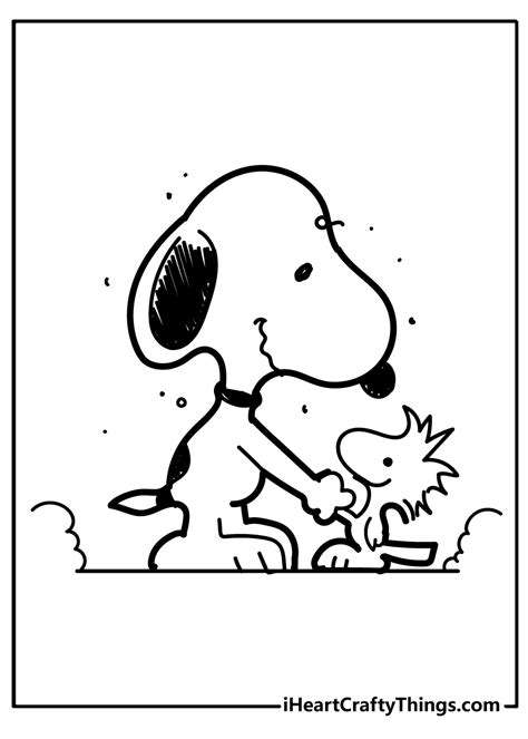 snoopy and woodstock coloring pages