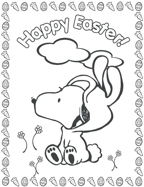 snoopy easter coloring pages