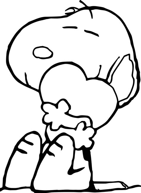 snoopy valentines day coloring pages