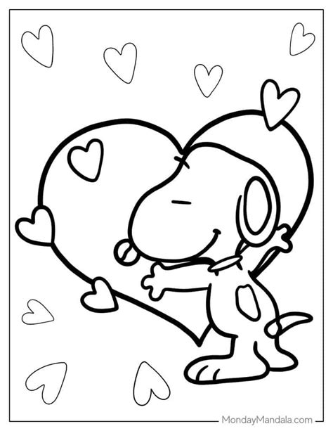 snoopy valentines day coloring pages