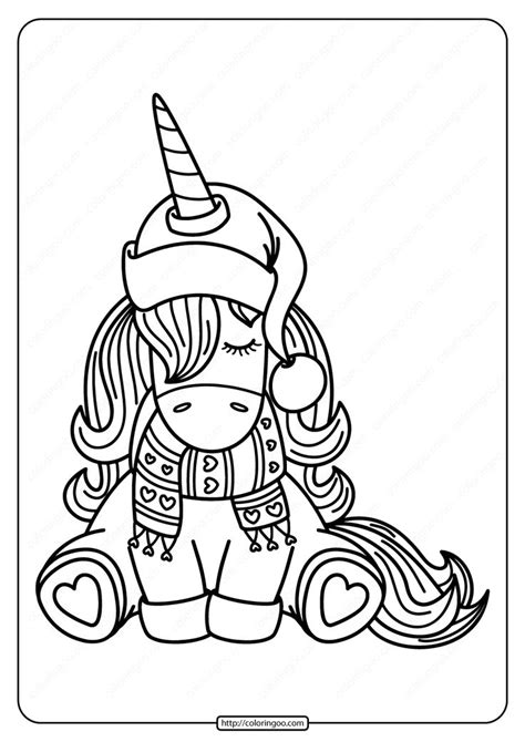 snow unicorn coloring pages