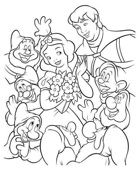 snow white free coloring pages