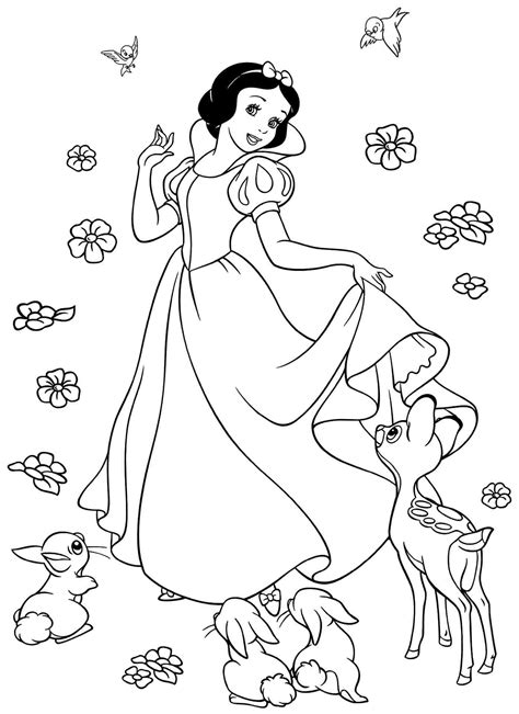 snow white free coloring pages