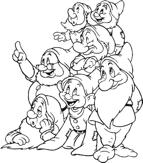 snow white seven dwarfs coloring pages