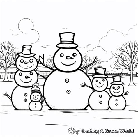 snowman family coloring pages