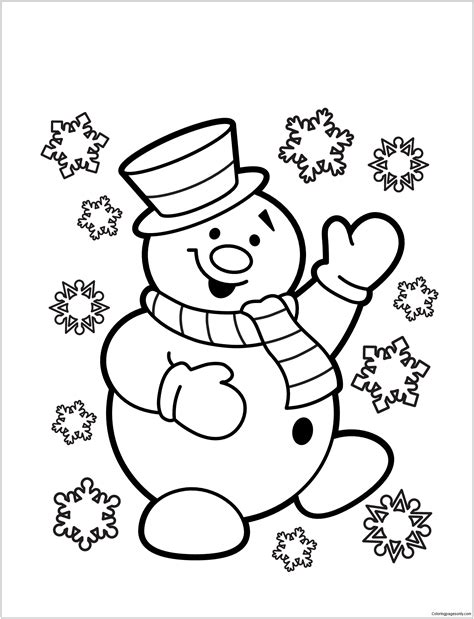 snowman pictures to print and color