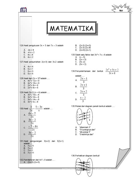 Soal Matematika dari Buku Pelajaran