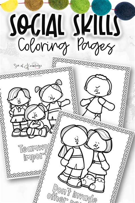 social skills coloring pages