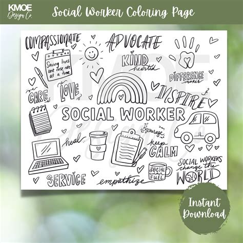 social worker coloring pages