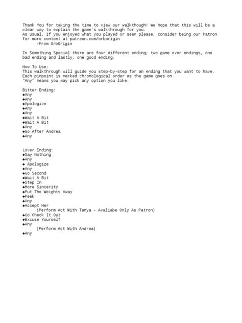 Something Special Walkthrough