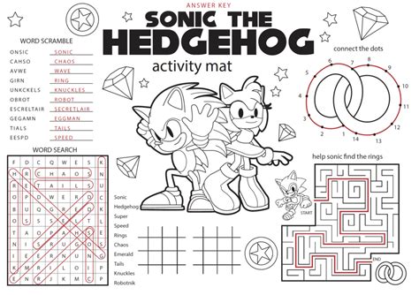 sonic activity sheets