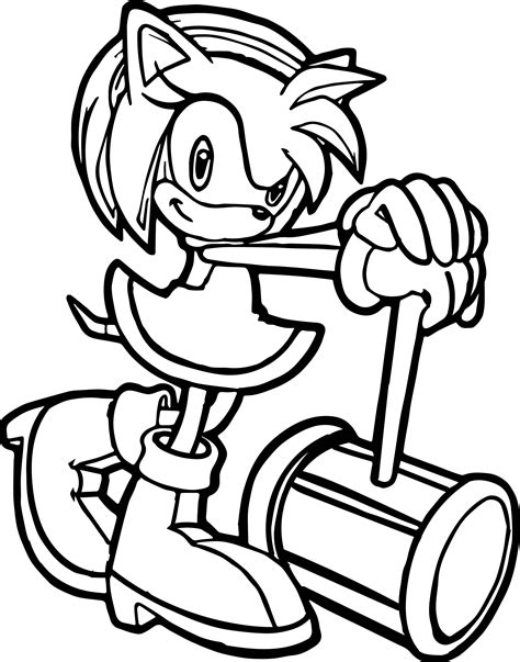 sonic amy coloring pages