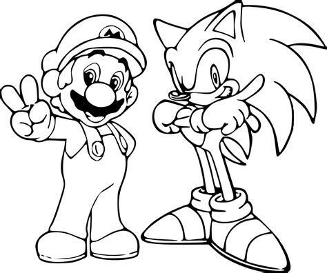 sonic and mario coloring pages to print