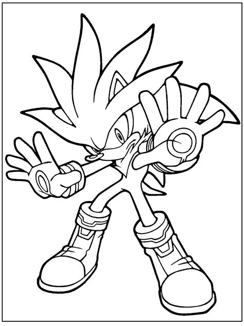 sonic and silver coloring pages