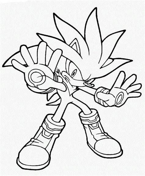 sonic and silver coloring pages