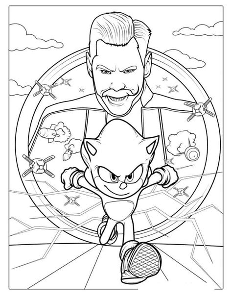 sonic coloring pages movie