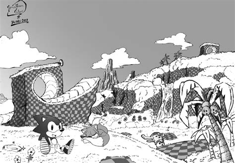 sonic green hill zone coloring pages