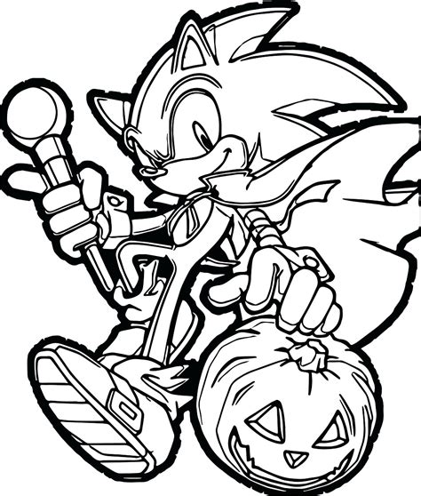 sonic halloween coloring pages