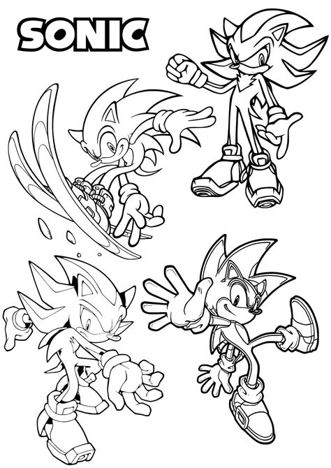 sonic hedgehog characters coloring pages