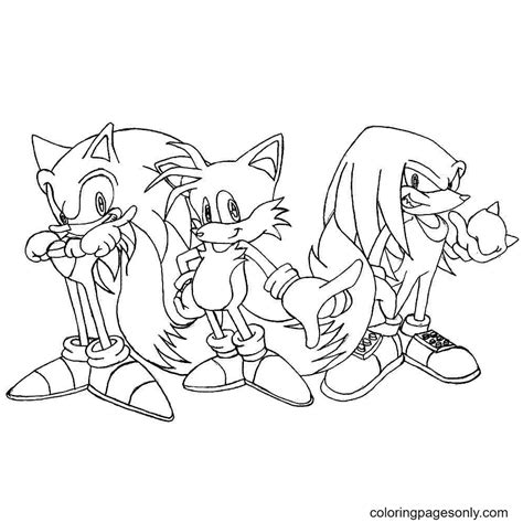 sonic tails and knuckles coloring pages