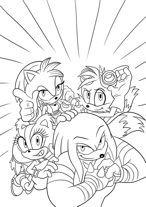 sonic tails knuckles amy coloring pages