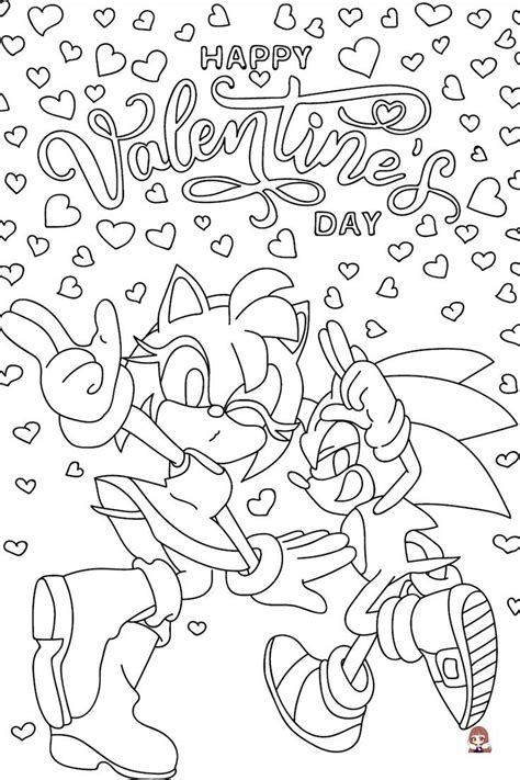 sonic valentine coloring pages