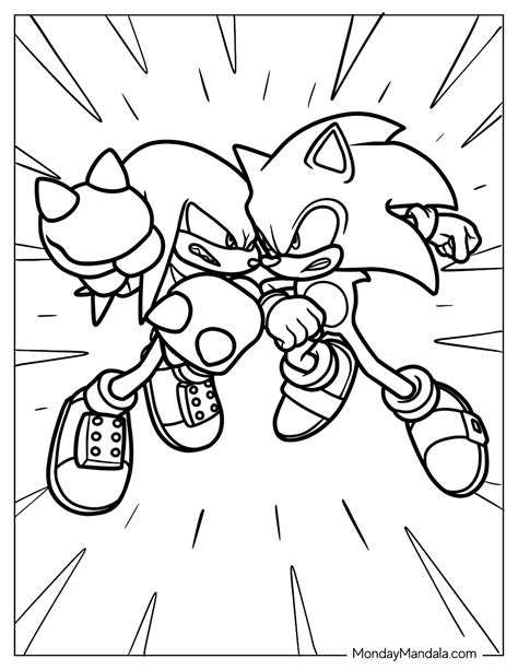 sonic vs knuckles coloring pages