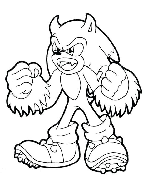 sonic werehog coloring pages