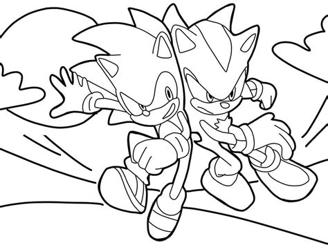 sonic x shadow coloring pages