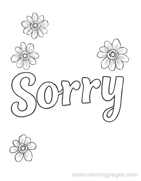 sorry coloring pages