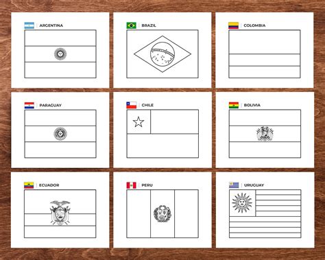 south american flags coloring pages