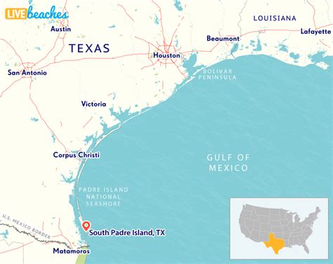 south padre island tx map