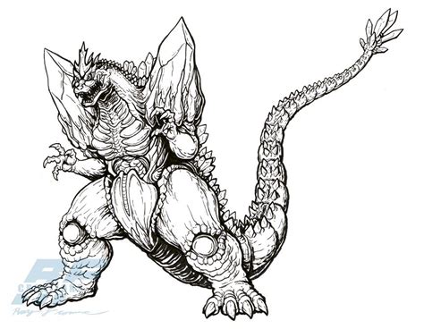 space godzilla coloring pages