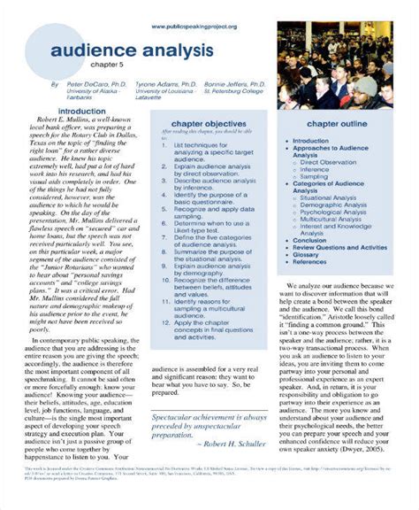 speech audience analysis example
