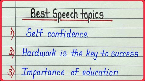 speech competition topics for class 7