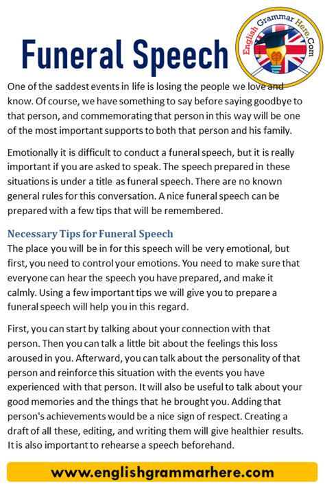 speech for a funeral name