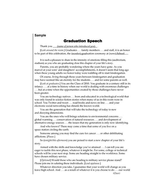 speech for graduation example
