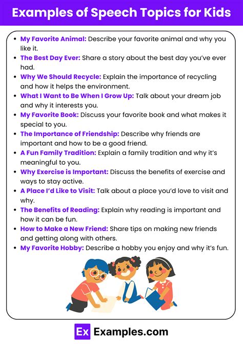 speech for kids topic