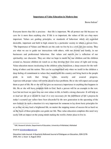 speech on topic importance of value education